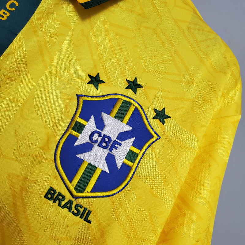 BRASIL HOME 1991/93 - UMBRO RETRO MEN`S - YELLOW/GREEN