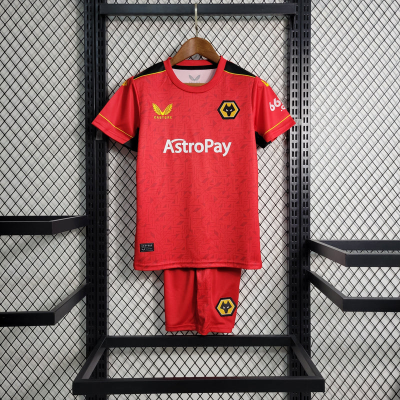 KIDS KIT WOLVERHAMPTON RED 23/24