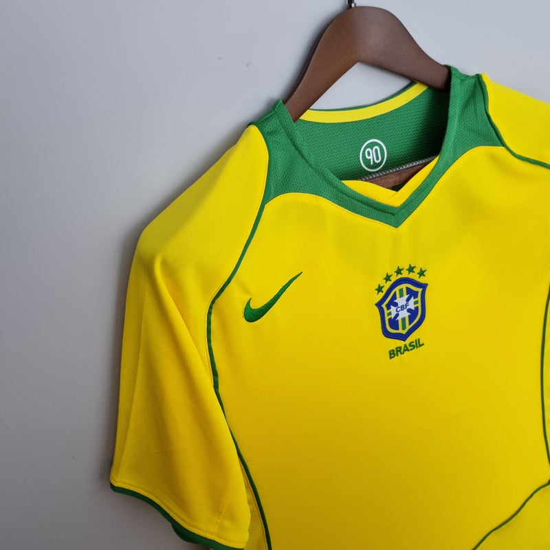 BRASIL HOME 2004/06 - NIKE RETRO MEN`S - YELLOW/GREEN