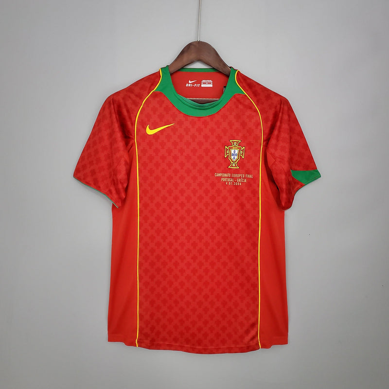 PORTUGAL HOME 2004 - NIKE RETRO MEN`S - RED/YELLOW