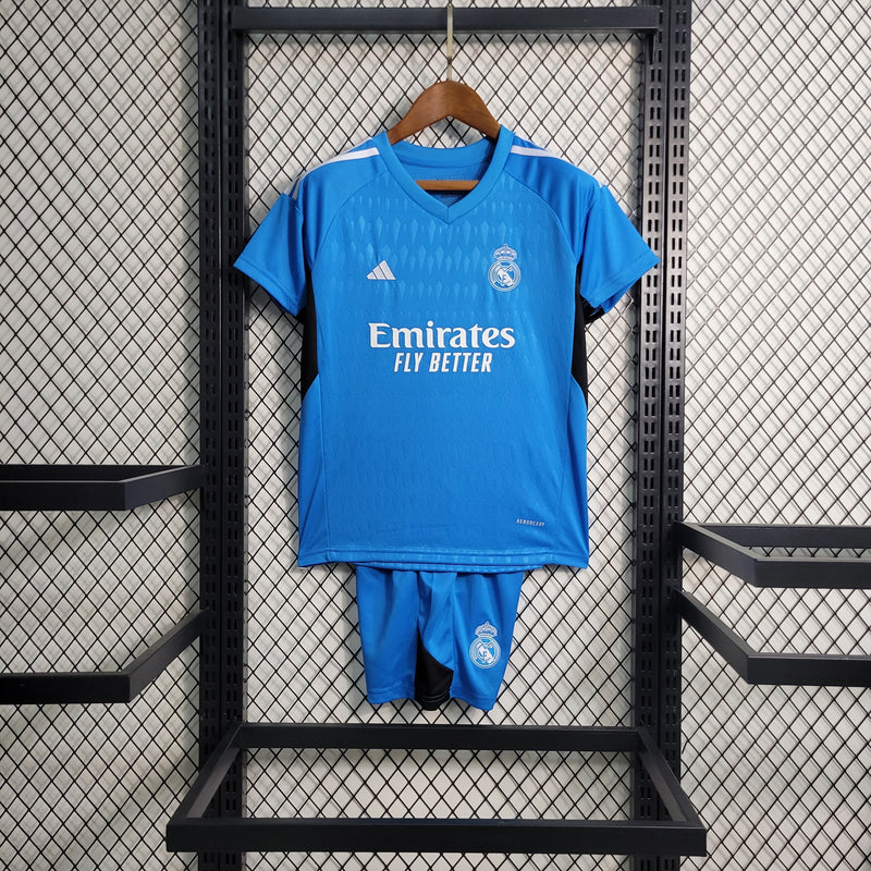 KIDS KIT REAL MADRID GOLEIRO AZUL 23/24