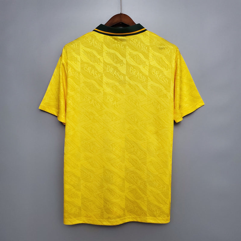 BRASIL HOME 1991/93 - UMBRO RETRO MEN`S - YELLOW/GREEN