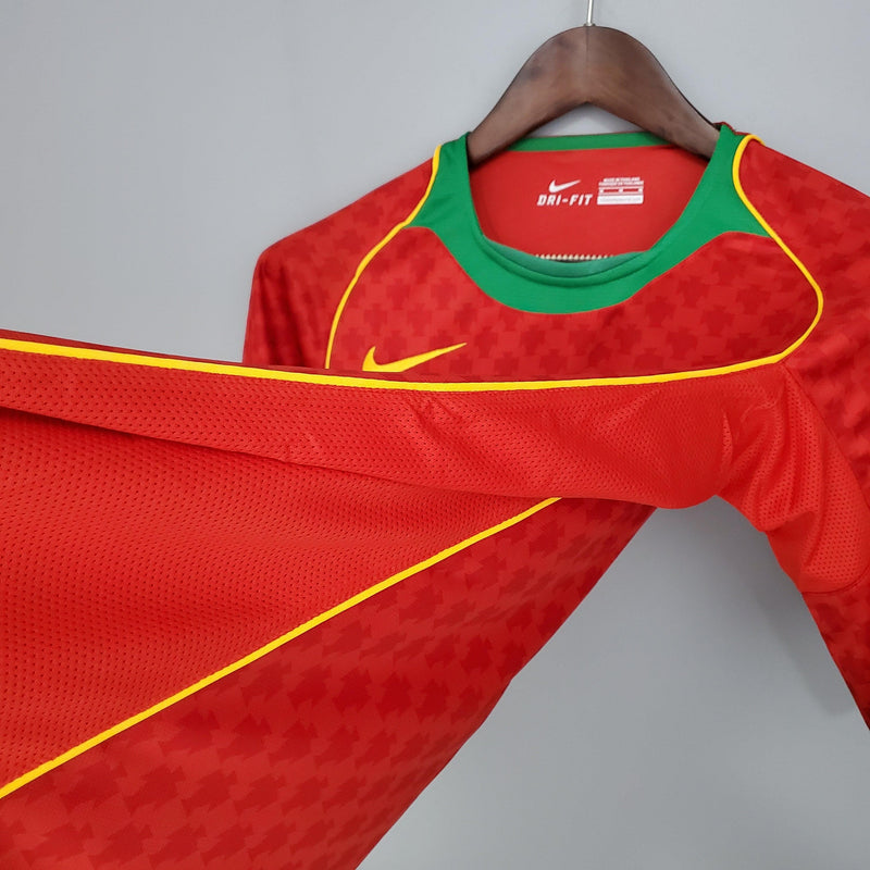 PORTUGAL HOME 2004 - NIKE RETRO MEN`S - RED/YELLOW