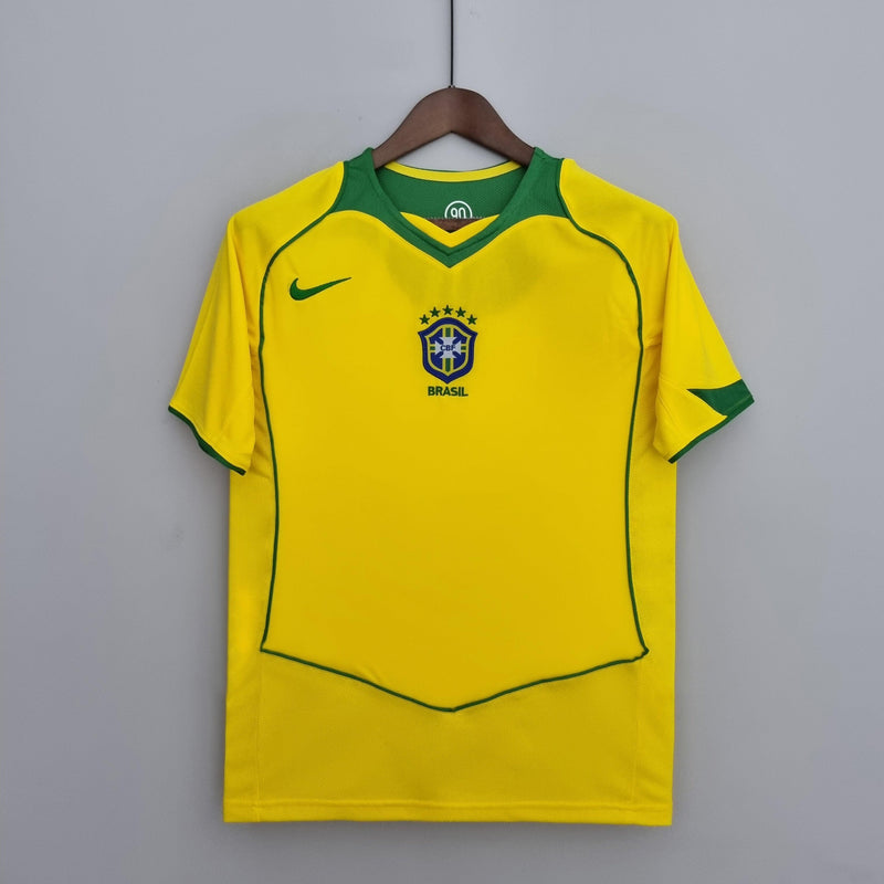 BRASIL HOME 2004/06 - NIKE RETRO MEN`S - YELLOW/GREEN