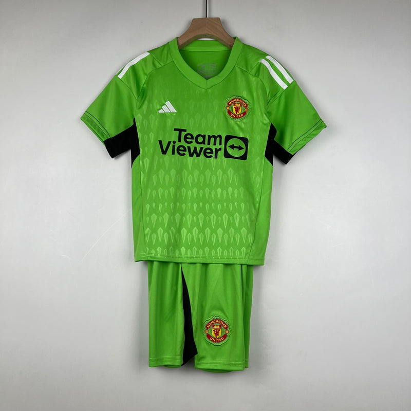 KIDS KIT MANCHESTER UNITED GOLEIRO GREEN 23/24