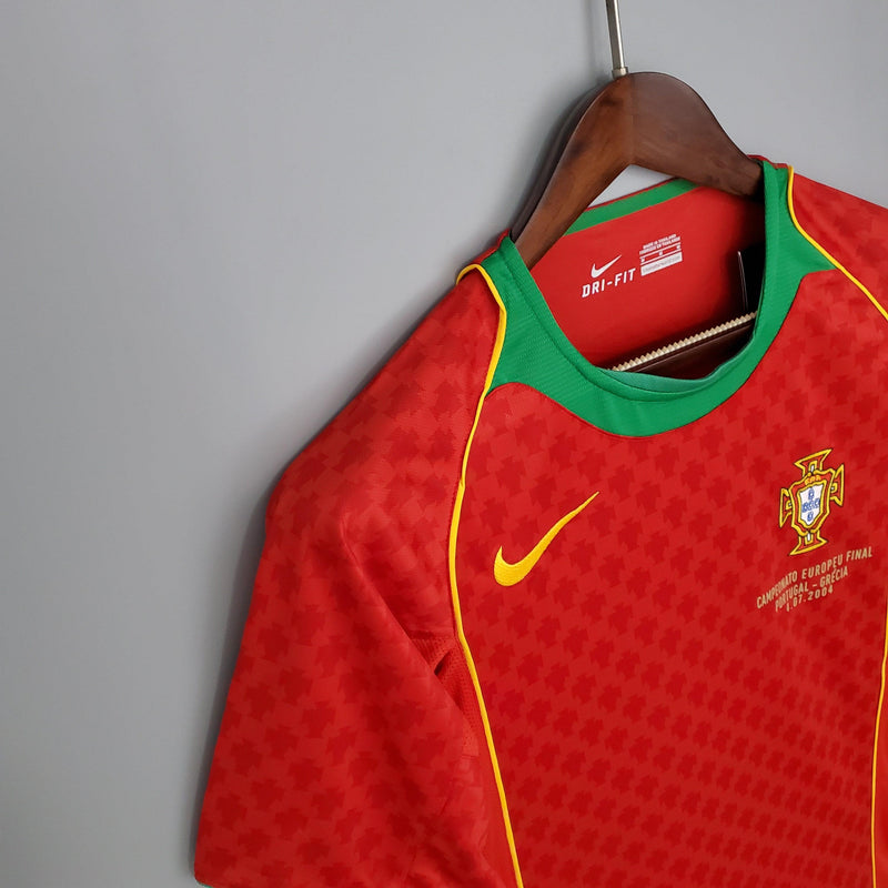 PORTUGAL HOME 2004 - NIKE RETRO MEN`S - RED/YELLOW