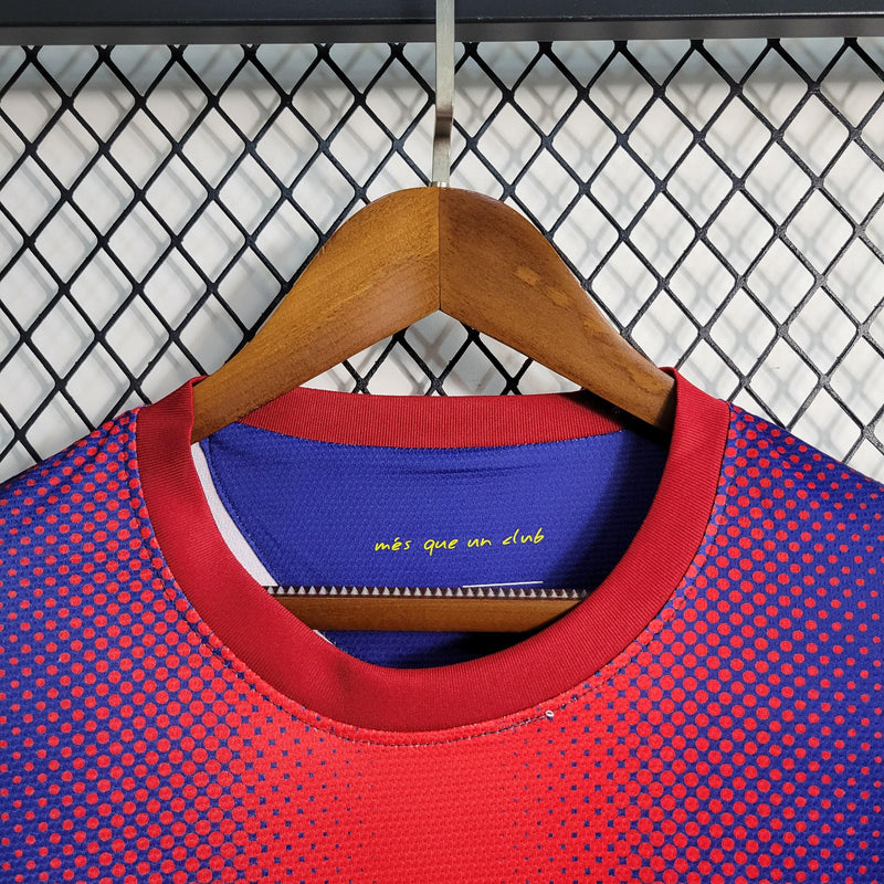 LONG SLEEVE BARCELONA HOME 2012/13 - NIKE RETRO MEN`S - BLUE/RED