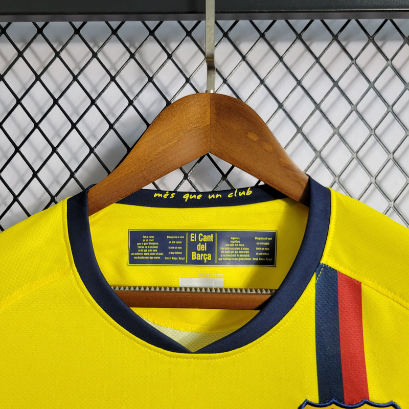 LONG SLEEVE BARCELONA AWAY 2008/09 - NIKE RETRO MEN`S - YELLOW