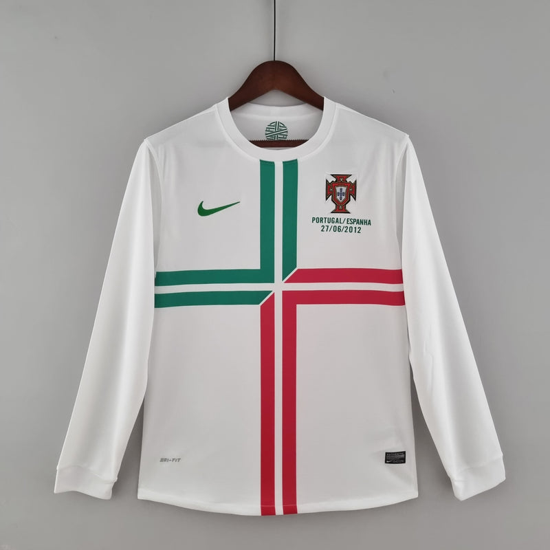 LONG SLEEVE PORTUGAL AWAY 2012 - NIKE RETRO MEN`S - WHITE/RED