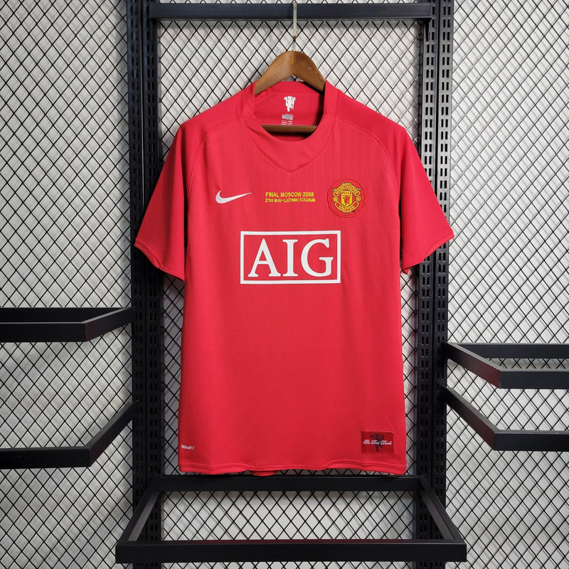 MANCHESTER UNITED HOME 2007/08 - NIKE RETRO MEN`S - RED