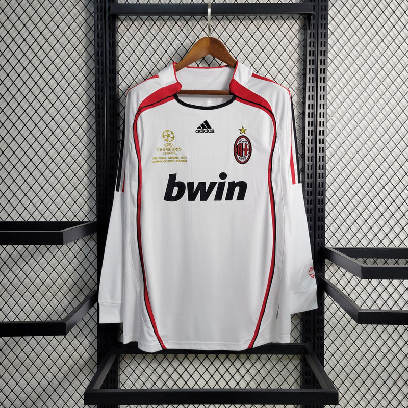 LONG SLEEVE MILAN AWAY 2006/07 - ADIDAS RETRO  MEN`S - WHITE/RED