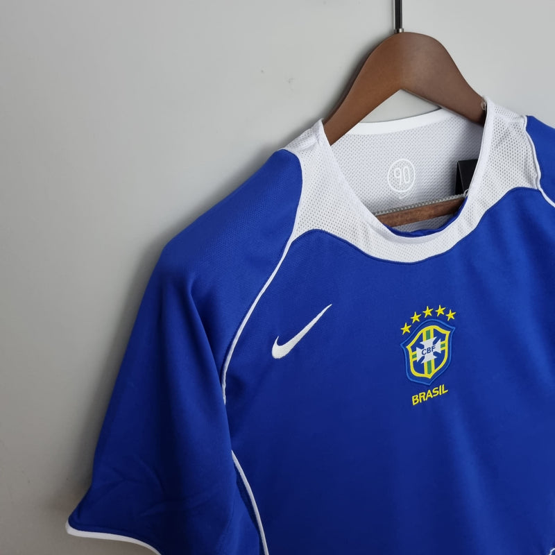 BRASIL AWAY 2004/06 - NIKE RETRO MEN`S - BLUE/WHITE