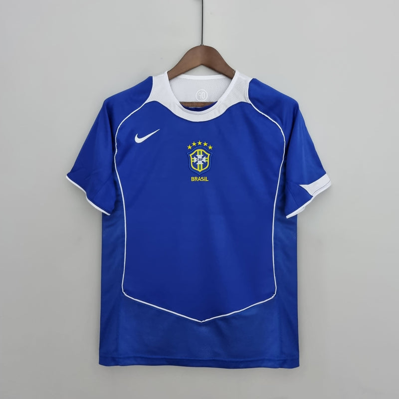 BRASIL AWAY 2004/06 - NIKE RETRO MEN`S - BLUE/WHITE