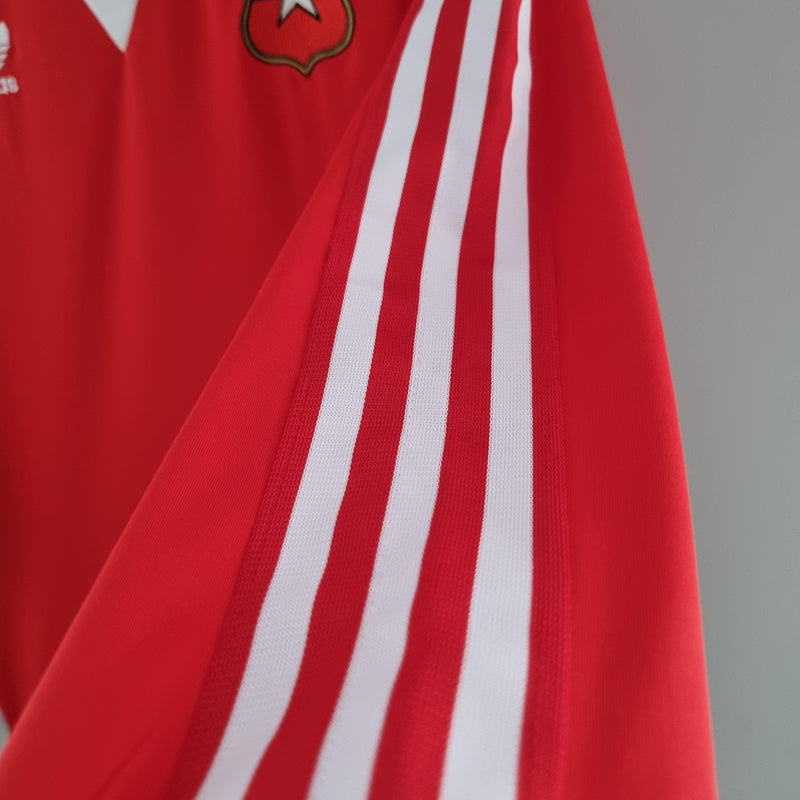 LONG SLEEVE CHILE HOME  1982 - ADIDAS RETRO MEN`S - RED/WHITE