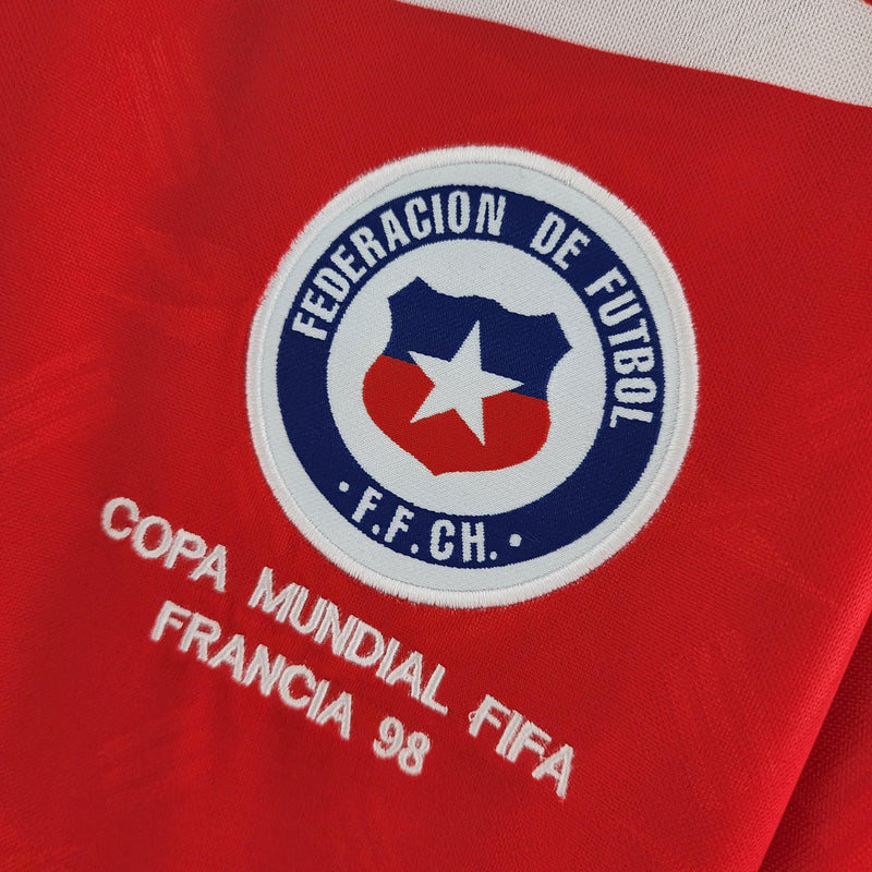 LONG SLEEVE CHILE HOME 1998 - REEBOK RETRO MEN`S - RED/BLUE