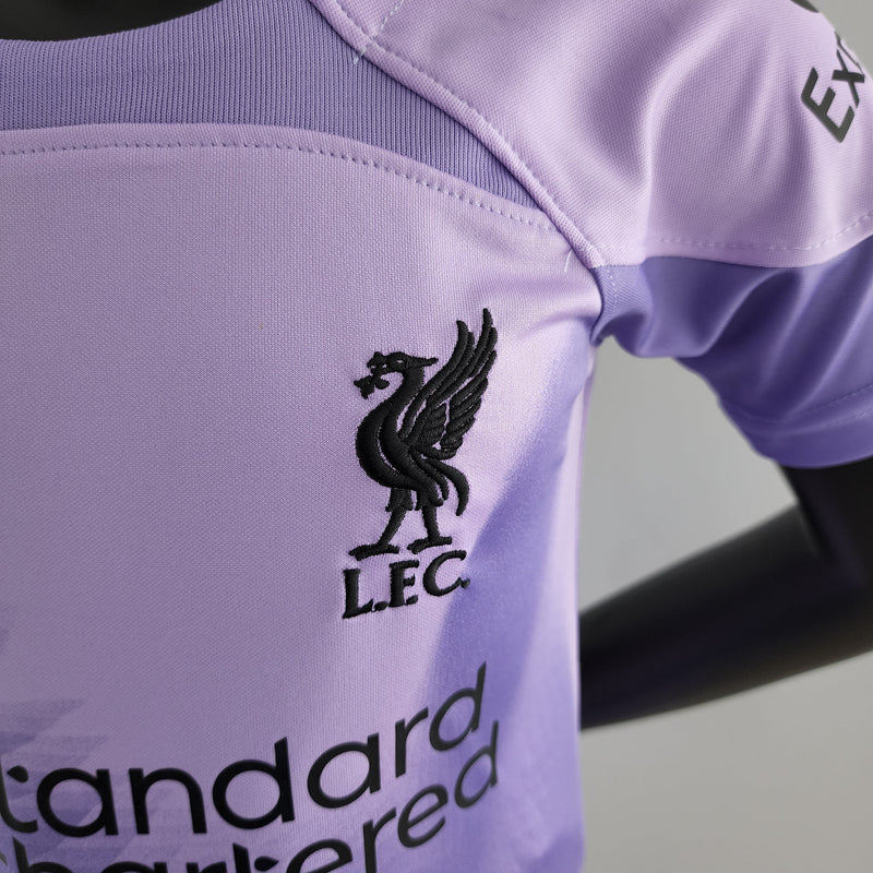 KIDS KIT LIVERPOOL GOLEIRO PURPLE 22/23