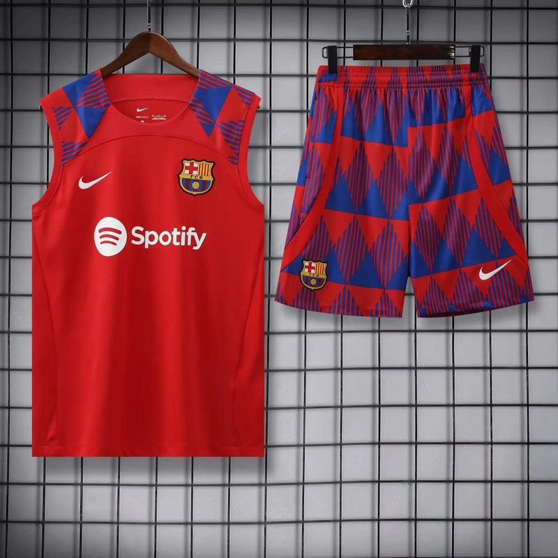 FC BARCELONA SLEEVELESS TRAINING KIT 23/24 - RED