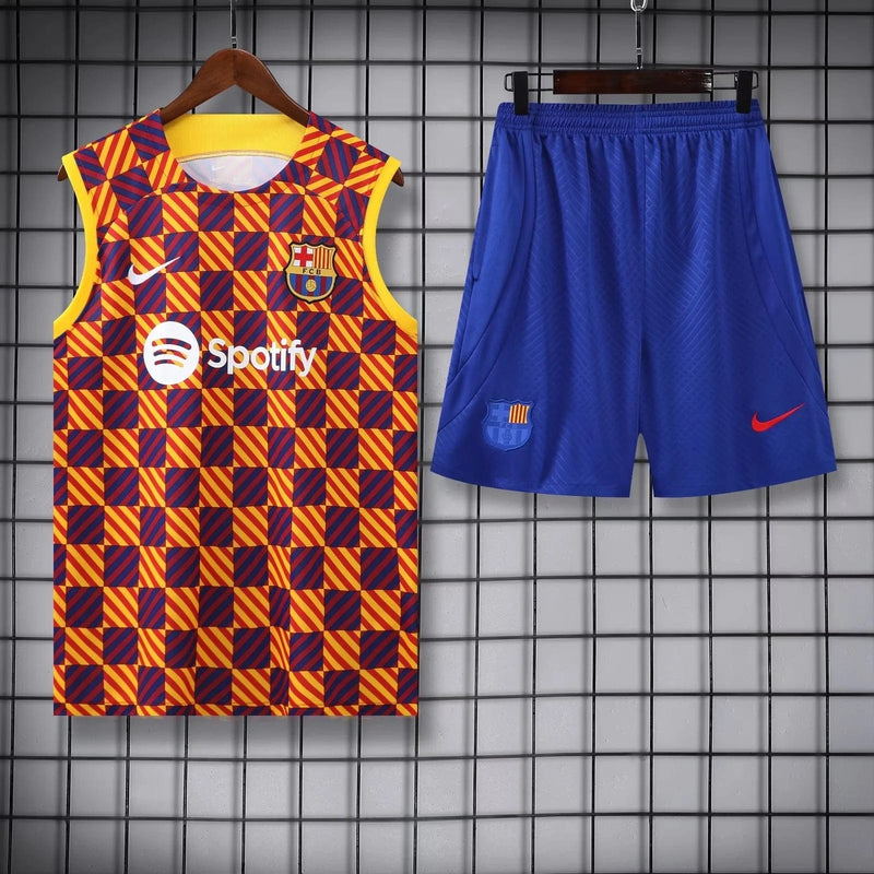 FC BARCELONA SLEEVELESS TRAINING KIT 23/24 - YELLOW